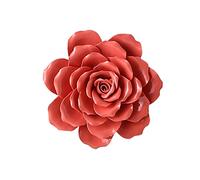Ceramic Wall Art,Ceramic Wall FlowerCeramic Flower Wall Decor Artificial Sculpture Red Rose Flower 3D Wall Hanging Arts Home Living Dining Room Decor(4.7 inch(12cm))