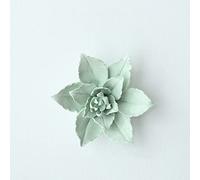 Ceramic Wall Art,Ceramic Wall FlowerHandcrafted Ceramic Green Lily Orchid Wall Hanging Decor Flowers Artificial Sculpture 3D Wall Ornament Arts Wedding Gift