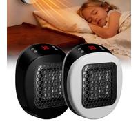 Ceramic Wall Heater Plug In - Portable Electric Room Heaters,Rapid Heating In 3 Seconds, Ptc Ceramic Heating Element, 12 Hour Timing (2PCS)