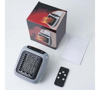 Ceramic Wall Heater Plug In - Small Wall Room Convection With Remote Control,Rapid Heating,Ptc Ceramic Heating Element,12 Hour Timing (GRAY)