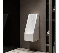 Ceramic Wall Mounted Urinal for Men with Hidden Sensor & Manual Flush, Splash Proof Design for Home, Hotel & Commercial Restroom Use