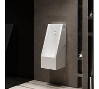 Ceramic Wall Mounted Urinal for Men with Hidden Sensor & Manual Flush, Splash Proof Design for Home, Hotel & Commercial Restroom Use