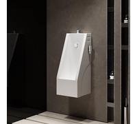 Ceramic Wall Mounted Urinal for Men with Hidden Sensor & Manual Flush, Splash Proof Design for Home, Hotel & Commercial Restroom Use