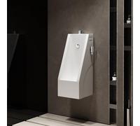 Ceramic Wall Mounted Urinal for Men with Hidden Sensor & Manual Flush, Splash Proof Design for Home, Hotel & Commercial Restroom Use