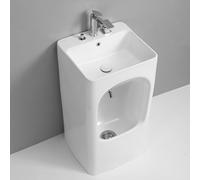 Ceramic Washbasin for Hand Washing - Multi-Purpose Sink with Full Set of Accessories - High Temperature Firing, Easy to Clean