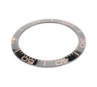 Ceramic Watch Bezel Insert Replacement Part for Watchmaker 38mm Stylish Durable Scratch Proof Professional Accessory (Rose Font Black Background)