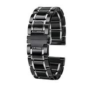 Ceramic Watch Strap 20mm 22mm Stainless Steel Watch Band White Black Men And Women Replacement Bracele(Nero-argento 1,20mm)