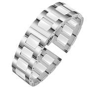 Ceramic Watch Strap Men Women Quick-release Replacement Watch Band Folding Buckle Suitable For Traditional Watches(Steel - White,21mm)