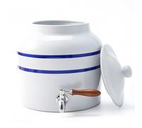 Ceramic Water Dispenser for 5 Gallon Bottle - Water Dispenser with Heavy Duty Stainless Steel Tap, Ideal for 6 to 6 Gallon Jugs, Classic Porcelain Water Pot Design (Use with Blue Stripes)