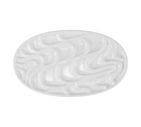 Ceramic Watercolour Mixing Palette for Artists, Portable White Wave Tray