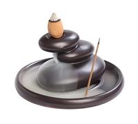Ceramic Waterfall Incense Burner - Sansheng Stone Ceramic Waterfall Smoke Incense Holder,Elegant Porcelain Holder Home Aromatherapy Home Decor Yoga Geruwam