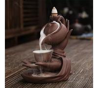 Ceramic Waterfall Incense Burner Seat Indoor Smoke Backflow Fountain Buddhist Altar Table Ornaments