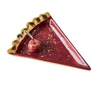 Ceramic Watermelon Apple Small Jewelry Dish Earrings Necklace Ring Storage Plates Fruit Dessert Display Bowl Decoration for Necklace, Bracelet(11.3x8.8x2cm)