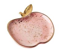 Ceramic Watermelon Apple Small Jewelry Dish Earrings Necklace Ring Storage Plates Fruit Dessert Display Bowl Decoration for Necklace, Bracelet(9.8x8.2x2cm)