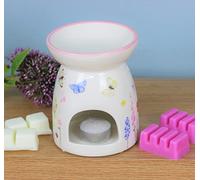 Ceramic Wax and Oil Warmer - Butterfly Garden Design