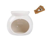 Ceramic Wax Melt Burner, Essential Oil Burner for Wax Melts, White Oil Burners for Essential Oils, Candle Melts Burners with 20 Tealight Candles, Suitable for Home and Office