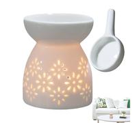 Ceramic Wax Melt Burners 9x7x7cm - 50ml Hollowed Oil Burner For Scented Oil, Tea-light Candle Holder, Scented Oils & Candle Furnace, For Meditation & Relaxation, Christmas Decor, Housewarming Gift