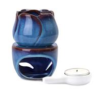 Ceramic Wax Melt Burners with Tealight Spoon, Decorative Oil Burner for Essential Oils, Removable Aromatherapy Wax Burner, Scented Diffuser Home Bedroom Decor Christmas Housewarming Gift