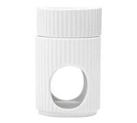 Ceramic Wax Melt Warmer Essential Oil Burner Double-layered Diffuser White | Non-electric Tea Light Holder with Ribbed Texture, Decorative Candle Holder for Aromatherapy and Meditation Corners