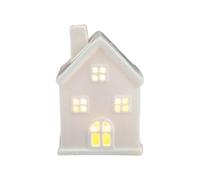 Ceramic White Christmas Village Houses Light Up LED Lighted House Figurines Decor Holiday For Winter red light Light,Christmas houses xmas white houses cremic Wonderland tree xmas night Villag