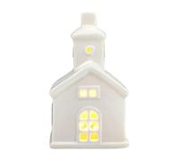 Ceramic White Christmas Village Houses Light Up LED Lighted House For Winter Holiday Figurines Decor Set Lighted tree ceramic white display christmas Decoration Decor display christmas tree Ho