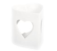 Ceramic White Heart Fragrance Oil Burner ~ Heart Incense Burner