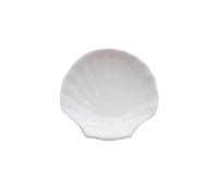 Ceramic White Shell Plate Jewelry Storage Trays Shaped Dinner Household Breakfast Tableware Photo Props for Necklace, Bracelet(S diameter 7.5cm)