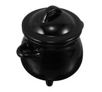 Ceramic Witch Cauldron Mug 700ml with Lid Black for Halloween Season | Sturdy Handle, Wide Brim, Dual Purpose for Soup, Cookies, Coffee Time