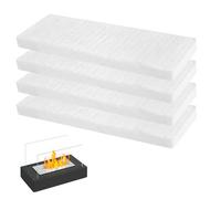 Ceramic Wool for Bioethanol Fireplace, 4 Pieces Ceramic Wool for Bioethanol 30 x 10 x 2 cm, Fireplace Indoor Gel Ethanol Ceramic Sponge for Bioethanol Burner
