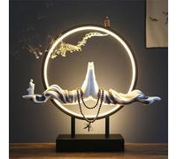 Ceramic Zen Buddha's Hand Incense Burner, Chinese Backflow Incense Sticks Burner Holder with LED Light,Handmade Flower Censer Ornament Incense Holders,for Home Office Decor,C