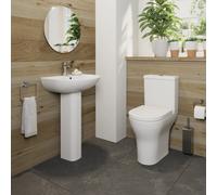 Ceramica Arles Close Coupled Rimless Toilet & Full Pedestal Basin