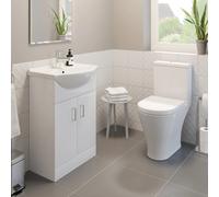Ceramica Arles Close Coupled Toilet & Essence Vanity Unit with Basin - 550mm