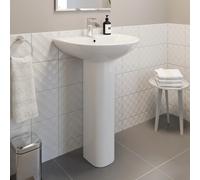 Ceramica Arles Full Pedestal Basin 550mm 1 Tap Hole