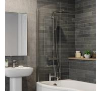 Ceramica Curved Bath Shower Screen 860mm
