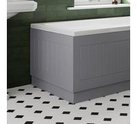 Ceramica Grey Gloss Bath Panel 700mm - Tongue & Groove End MDF