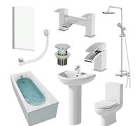 Ceramica Milan Complete Bathroom Suite with Single Ended Bath - 1700mm