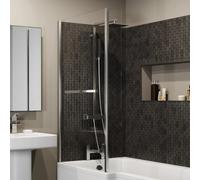 Ceramica Square Bath Shower Screen 780mm with Rail