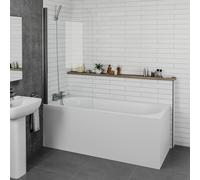 Ceramica Straight Curved Bath 1600x700mm with Curved Screen & Bath Panel