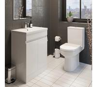 Ceramica Tivoli Close Coupled Rimless Toilet & Vanity Unit with Basin - 600mm
