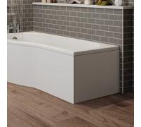Ceramica White Gloss P Shaped Shower Bath End Panel