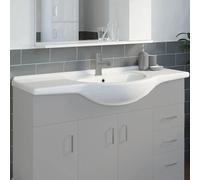 Ceramica White Gloss Semi-Recessed Basin - 1200mm