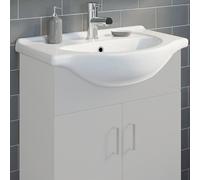 Ceramica White Gloss Semi-Recessed Basin - 650mm