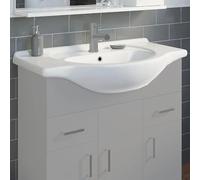 Ceramica White Gloss Semi-Recessed Basin - 850mm