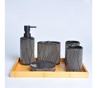 Ceramics Bathroom Wash Set Mouth Cup Toothbrush Holder Cotton Swab Box Kit