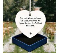 Ceramics Best Friend Ornament White: Memorial Pendants Hanging Heart Friendship Gifts Encouragement Gifts Porcelain Hanging Heart Shape Keepsake Plaque for Women Christmas Decoration