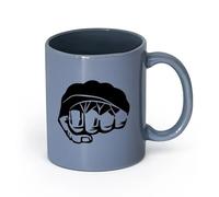 Ceramics Ceramic Cup Fighter Icon Mixed Martial Arts Glove Gymnastics （11oz/320ml） for Coffee, Soup, Tea, Milk, Latte, hot Cocoa, Ladies, Men Blue-Gray