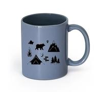 Ceramics Ceramic Cup Hunting Hobby Deer Tourism Travel Camping Wild （11oz/320ml） Perfect for Kitchens, Restaurants & Cafes, Great Gift Idea Blue-Gray