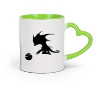 Ceramics Ceramic Cups with Handles Celtic Dragon Fantasy Animal Moon （11oz/320ml） Perfect for Kitchens, Restaurants & Cafes, Great Gift Idea Green