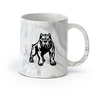 Ceramics Ceramic Cups with Handles Evil Angry Dog Pit Bull Beast Pet （11oz/320ml） Perfect for Kitchens, Restaurants & Cafes, Great Gift Idea Marble Black