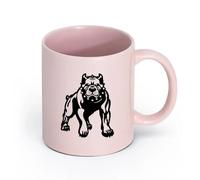 Ceramics Ceramic Cups with Handles Evil Angry Dog Pit Bull Beast Pet （11oz/320ml） Perfect for Kitchens, Restaurants & Cafes, Great Gift Idea Pink